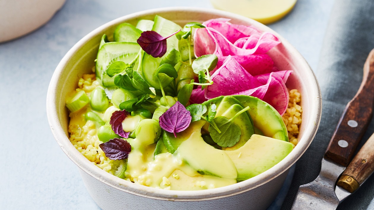 Bulger salade met avocado en paarse radijs  (delivery) – Recept