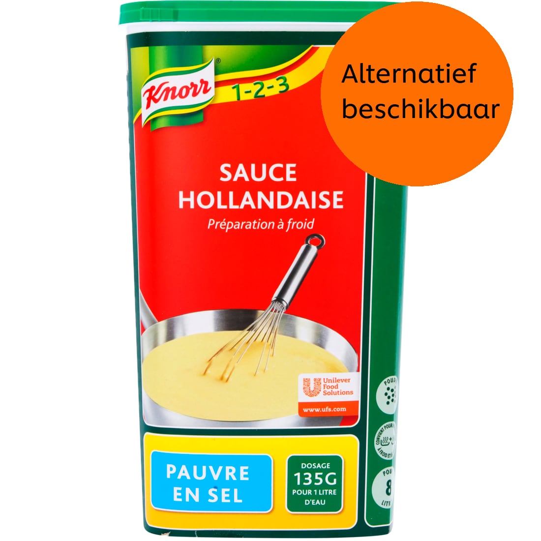 Knorr 1-2-3 Hollandaise Saus Zoutarm 1,08kg - 